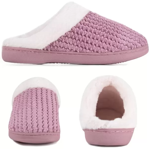 imageWateLves Womens Memory Foam Slippers Comfort WoolLike Plush Fleece Lined House Shoes for Indoor ampamp OutdoorBean Powder