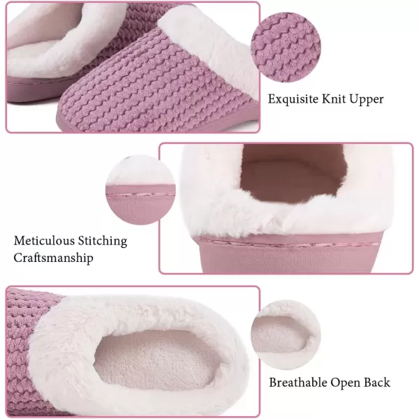 imageWateLves Womens Memory Foam Slippers Comfort WoolLike Plush Fleece Lined House Shoes for Indoor ampamp OutdoorBean Powder