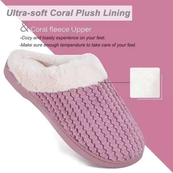imageWateLves Womens Memory Foam Slippers Comfort WoolLike Plush Fleece Lined House Shoes for Indoor ampamp OutdoorBean Powder