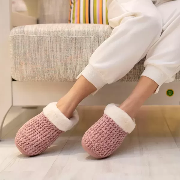 imageWateLves Womens Memory Foam Slippers Comfort WoolLike Plush Fleece Lined House Shoes for Indoor ampamp OutdoorBean Powder