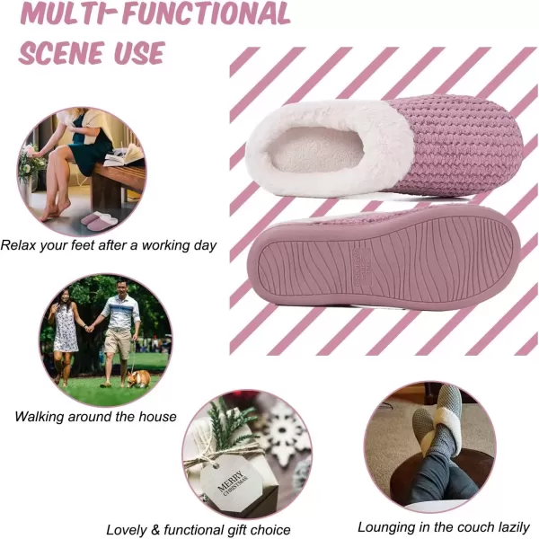 imageWateLves Womens Memory Foam Slippers Comfort WoolLike Plush Fleece Lined House Shoes for Indoor ampamp OutdoorBean Powder