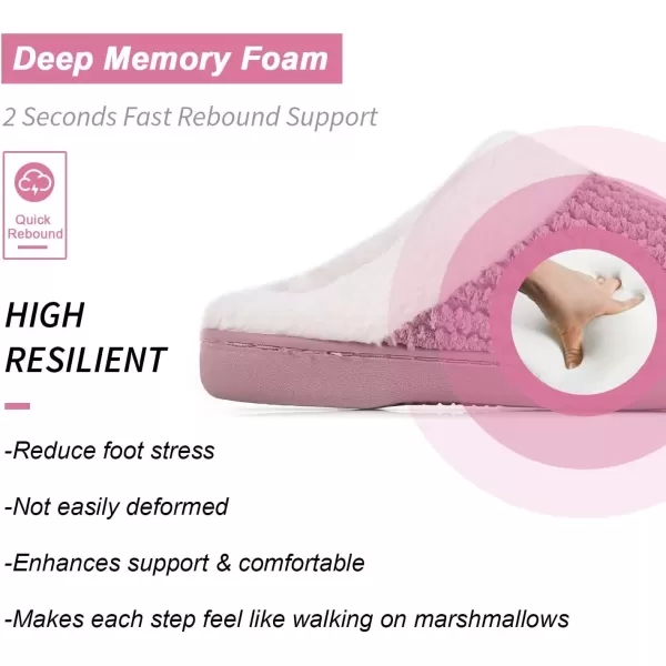 imageWateLves Womens Memory Foam Slippers Comfort WoolLike Plush Fleece Lined House Shoes for Indoor ampamp OutdoorBean Powder
