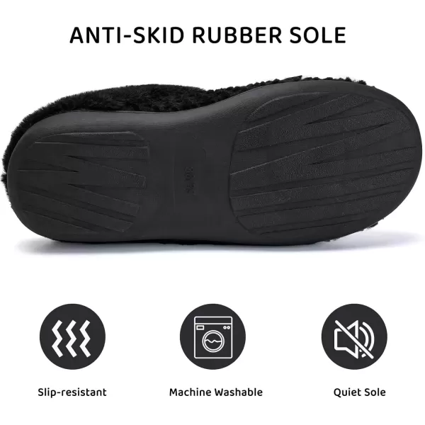 imageWateLves Womens Memory Foam Slippers Comfort WoolLike Plush Fleece Lined House Shoes for Indoor ampamp OutdoorBowBlack Red