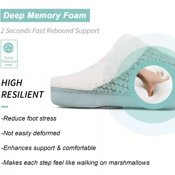 imageWateLves Womens Memory Foam Slippers Comfort WoolLike Plush Fleece Lined House Shoes for Indoor ampamp OutdoorGreen