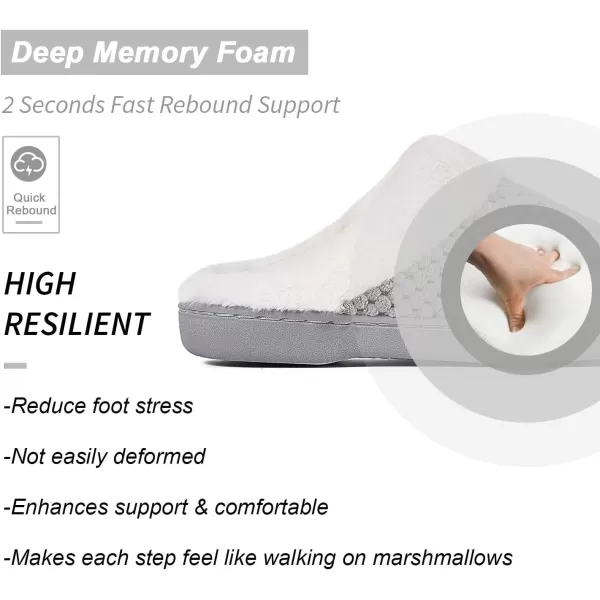 imageWateLves Womens Memory Foam Slippers Comfort WoolLike Plush Fleece Lined House Shoes for Indoor ampamp OutdoorGrey