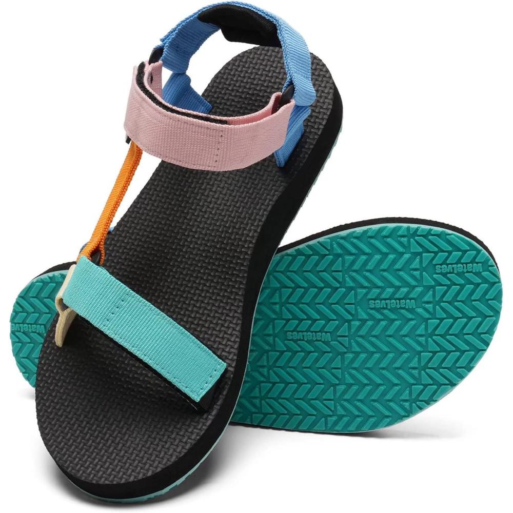 imageWateLves WomensSportSandals Outdoor Hiking Sandals withArchSupport Comfortable WebbingWaterAthletic BeachSandals for TravelWalkingTrekkingCampingColorful