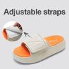 imageCloud Slides for Women and Men Pillow Slippers Adjustable Strap NonSlip Comfort Sandals for Bathroom ShowerGreyOrange4344