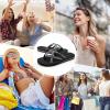 imageWomensFlipFlops Casual Comfortable thong Sandals with Cross Webbing YogaMat LightWeight Beachshoes WalkingTravel IndoorOutdoorLZ501Black white38