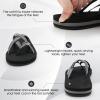 imageWomensFlipFlops Casual Comfortable thong Sandals with Cross Webbing YogaMat LightWeight Beachshoes WalkingTravel IndoorOutdoorLZ501Black white38