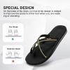 imageWomensFlipFlops Casual Comfortable thong Sandals with Cross Webbing YogaMat LightWeight Beachshoes WalkingTravel IndoorOutdoorLZ501Black38