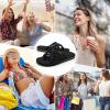 imageWomensFlipFlops Casual Comfortable thong Sandals with Cross Webbing YogaMat LightWeight Beachshoes WalkingTravel IndoorOutdoorLZ501Black38