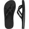 imageWomensFlipFlops Casual Comfortable thong Sandals with Cross Webbing YogaMat LightWeight Beachshoes WalkingTravel IndoorOutdoorLZ501Black38