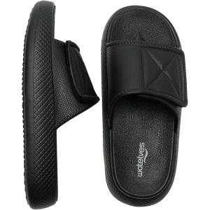imageCloud Slides for Women and Men Pillow Slippers Adjustable Strap NonSlip Comfort Sandals for Bathroom Shower