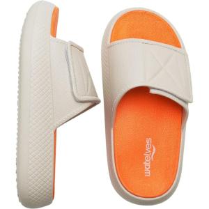 imageCloud Slides for Women and Men Pillow Slippers Adjustable Strap NonSlip Comfort Sandals for Bathroom ShowerGreyOrange3839