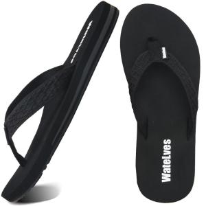 imageWateLves WomensFlipFlopsThongSandalsBeachShoes Light and Comfortable for Vacation01Black