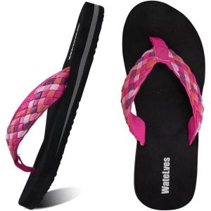 imageWateLves WomensFlipFlopsThongSandalsBeachShoes Light and Comfortable for VacationRoseo