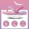 imageWateLves Girls ampamp Boys Kids Flip Flop summer Slide Sandals Slip on Suitable for Bath Shower Beach pool Little KidBig KidFish Scale Pink