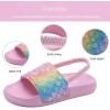 imageWateLves Toddler Boys Girls Slides Sandals for Swim Beach Kids Water Shoes Casual SlippersFishscaleRainbow