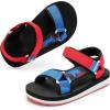 imageWateLves Kids Boys Girls Summer Outdoor Sandals for Adjustable Strap Open Toe Outdoor Beach ShoesBlue Red