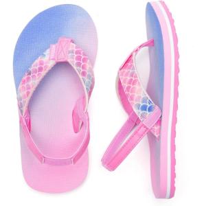 imageWateLves Girls ampamp Boys Kids Flip Flop summer Slide Sandals Slip on Suitable for Bath Shower Beach pool Little KidBig KidGrete Scales Pink