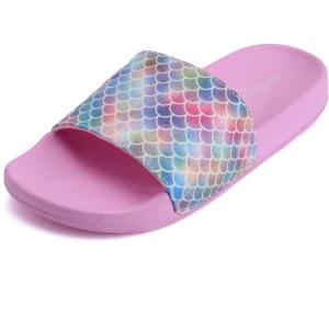 imageWateLves Girls ampamp Boys Slide Sandals Kids Summer Slippers Slip On for Outdoor Beach Pool Shower Little KidBig KidGlitter Scales