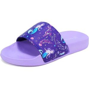 imageWateLves Girls ampamp Boys Slide Sandals Kids Summer Slippers Slip On for Outdoor Beach Pool Shower Little KidBig KidPurple Mermaid