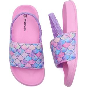imageWateLves Toddler Boys Girls Slides Sandals for Swim Beach Kids Water Shoes Casual SlippersFishscalePink
