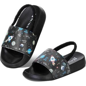 imageWateLves Toddler Boys Girls Slides Sandals for Swim Beach Kids Water Shoes Casual SlippersRocketBlack