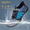 imageWateLves Water Shoes Mens Womens Beach Swim Shoes QuickDry Aqua Socks Pool Shoes for Surf Yoga Water AerobicsBBlue Gray