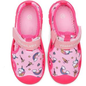imageWateLves Girls Boys Water Shoes Quick Dry Slip Aqua Socks for Beach Swim Pool Sandals Outdoor ToddlerLittle KidUnicorn Pink30