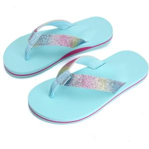 imageWateLves Girls Flip Flops Toddler Boys Girls NonSlip Sport Sandals for Beach Swim PoolLittle KidBig KidGlitter Gradient