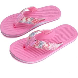 imageWateLves Girls Flip Flops Toddler Boys Girls NonSlip Sport Sandals for Beach Swim PoolLittle KidBig KidGlitter Scales Pink