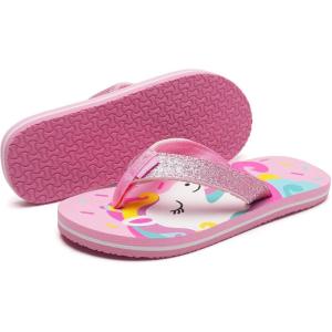 imageWateLves Girls Flip Flops Toddler Boys Girls NonSlip Sport Sandals for Beach Swim PoolLittle KidBig KidPink Unicorn