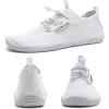imageWateLves Water Shoes Mens Womens Barefoot Beach Swim Shoes QuickDry Aqua Socks Pool Shoes for Surf Yoga Water AerobicsAll White