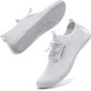 imageWateLves Water Shoes Mens Womens Barefoot Beach Swim Shoes QuickDry Aqua Socks Pool Shoes for Surf Yoga Water AerobicsAll White