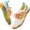 imageWateLves Water Shoes Mens Womens Barefoot Beach Swim Shoes QuickDry Aqua Socks Pool Shoes for Surf Yoga Water AerobicsCamouflage Orange