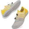 imageWateLves Water Shoes Mens Womens Barefoot Beach Swim Shoes QuickDry Aqua Socks Pool Shoes for Surf Yoga Water AerobicsGradient Gray Yellow