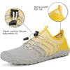 imageWateLves Water Shoes Mens Womens Barefoot Beach Swim Shoes QuickDry Aqua Socks Pool Shoes for Surf Yoga Water AerobicsGradient Gray Yellow