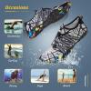 imageWateLves Water Shoes Mens Womens Barefoot Beach Swim Shoes QuickDry Aqua Socks Pool Shoes for Surf Yoga Water AerobicsLine Black White
