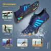 imageWateLves Water Shoes Mens Womens Beach Swim Shoes QuickDry Aqua Socks Pool Shoes for Surf Yoga Water AerobicsBDark Blue