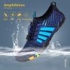imageWateLves Water Shoes Mens Womens Beach Swim Shoes QuickDry Aqua Socks Pool Shoes for Surf Yoga Water AerobicsBDark Blue