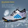 imageWateLves Water Shoes Mens Womens Beach Swim Shoes QuickDry Aqua Socks Pool Shoes for Surf Yoga Water AerobicsBWhite Blue