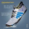 imageWateLves Water Shoes Mens Womens Beach Swim Shoes QuickDry Aqua Socks Pool Shoes for Surf Yoga Water AerobicsBWhite Blue