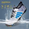 imageWateLves Water Shoes Mens Womens Beach Swim Shoes QuickDry Aqua Socks Pool Shoes for Surf Yoga Water AerobicsBWhite Blue