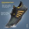 imageWateLves Water Shoes Mens Womens Beach Swim Shoes QuickDry Aqua Socks Pool Shoes for Surf Yoga Water AerobicsDBlack Gray
