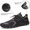 imageWateLves Water Shoes Mens Womens Beach Swim Shoes QuickDry Aqua Socks Pool Shoes for Surf Yoga Water AerobicsFBlack
