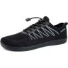 imageWateLves Wide Water Shoes Mens Womens BeachSwimAquaBarefoot Shoes Breathable ampamp NonSlip ampamp Optimal Relaxation Walking SneakersBlack