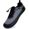 imageWateLves Wide Water Shoes Mens Womens BeachSwimAquaBarefoot Shoes Breathable ampamp NonSlip ampamp Optimal Relaxation Walking SneakersBlack Gray