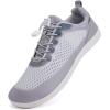imageWateLves Wide Water Shoes Mens Womens BeachSwimAquaBarefoot Shoes Breathable ampamp NonSlip ampamp Optimal Relaxation Walking SneakersWhite Gray