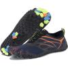 imageWater Shoes for Men Barefoot QuickDry Aqua Sock Outdoor Athletic Sport Shoes for Kayaking Boating Hiking Surfing WalkingDblueOrange